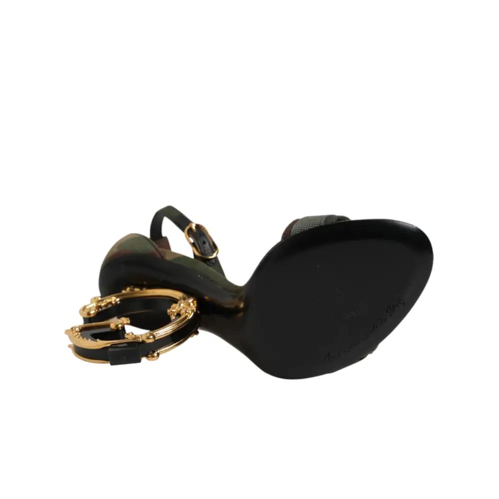 Dolce & Gabbana Sandalen mit DG-Logo und Camouflage-Muster in Multicolor - EU36/US5.5