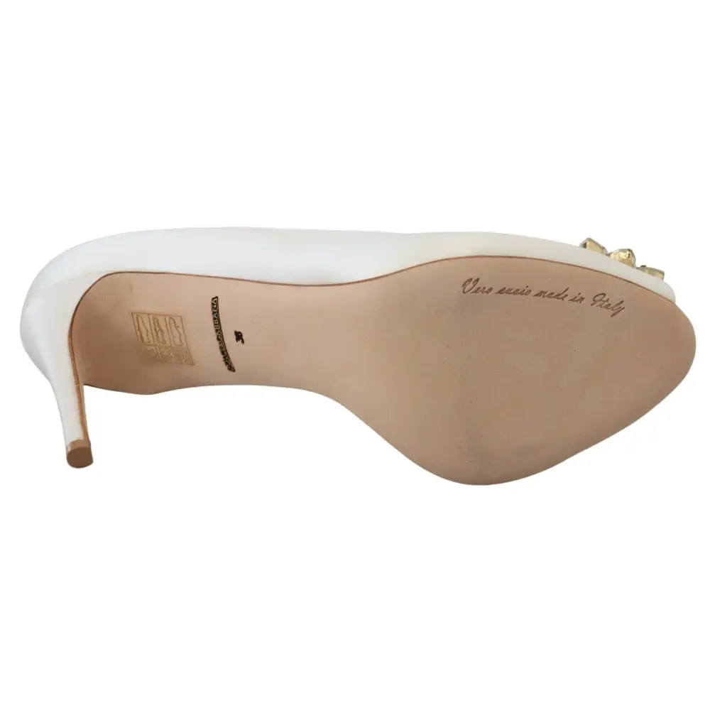 Dolce & Gabbana Satin Pumps mit weißem Kristall-Absatz - EU36/US5.5