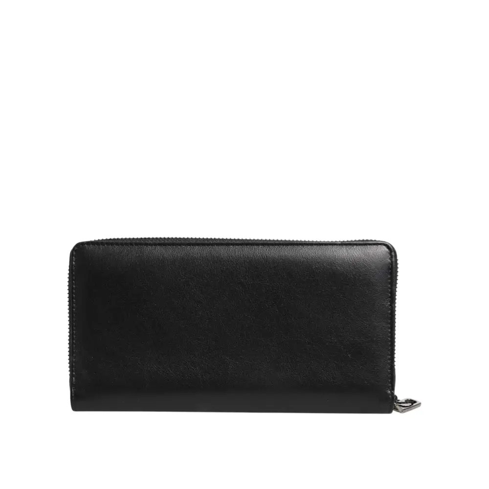 Dolce & Gabbana Schwarz Blau Exotisches Leder Männer Kontinentale Clutch Brieftasche
