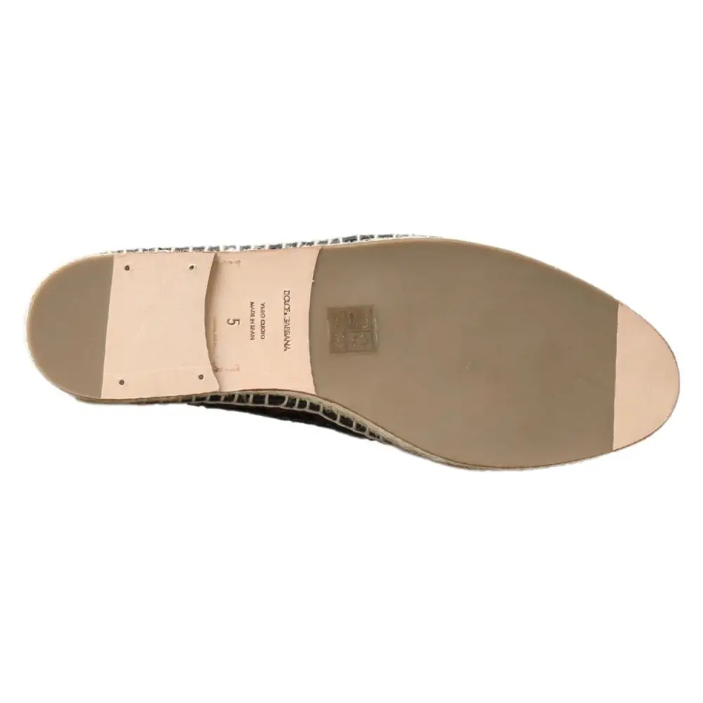 Dolce & Gabbana Schwarz Bordeaux Büffelleder Espadrille Schuhe