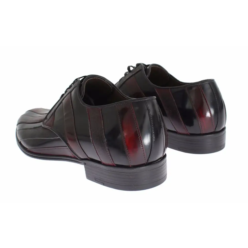 Dolce & Gabbana Schwarz Bordeaux Leder Kleid Formelle Schuhe - EU39.5/US6.5