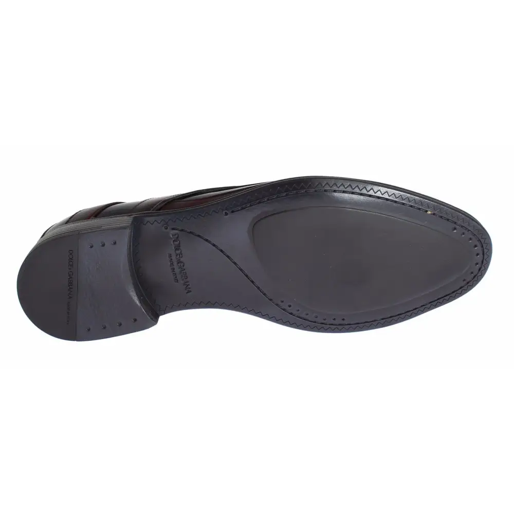 Dolce & Gabbana Schwarz Bordeaux Leder Kleid Formelle Schuhe - EU39.5/US6.5