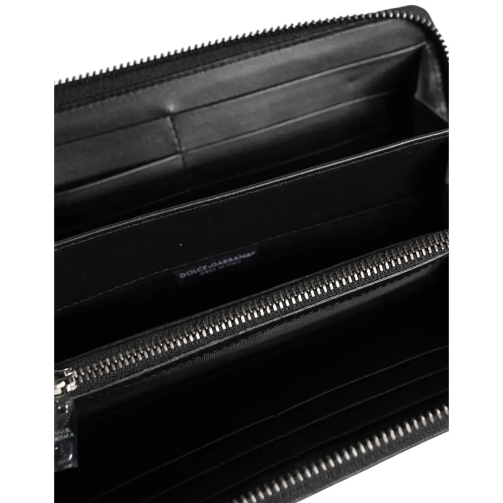 Dolce & Gabbana Schwarz Braun Exotisches Leder Herren Kontinental Clutch Wallet