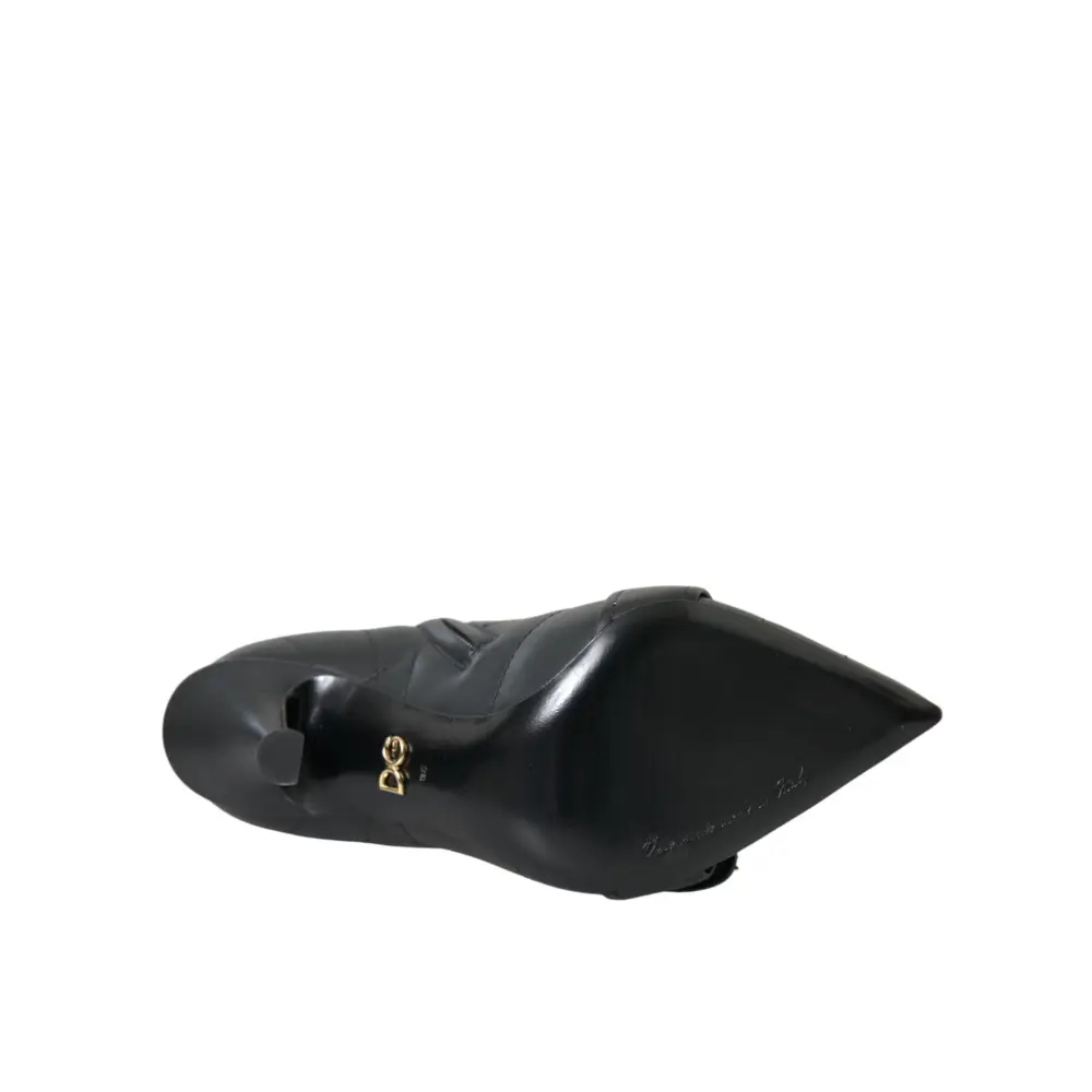 Dolce & Gabbana Schwarz Devotion Gesteppte Stiefel mit Schnalle Schuhe - EU36/US5.5