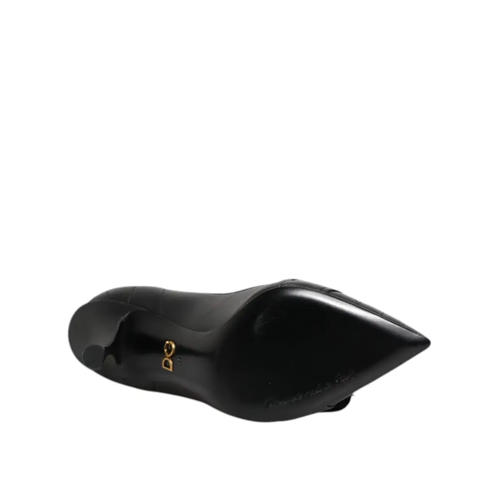 Dolce & Gabbana Schwarz Devotion Leder Heels Pumps Schuhe