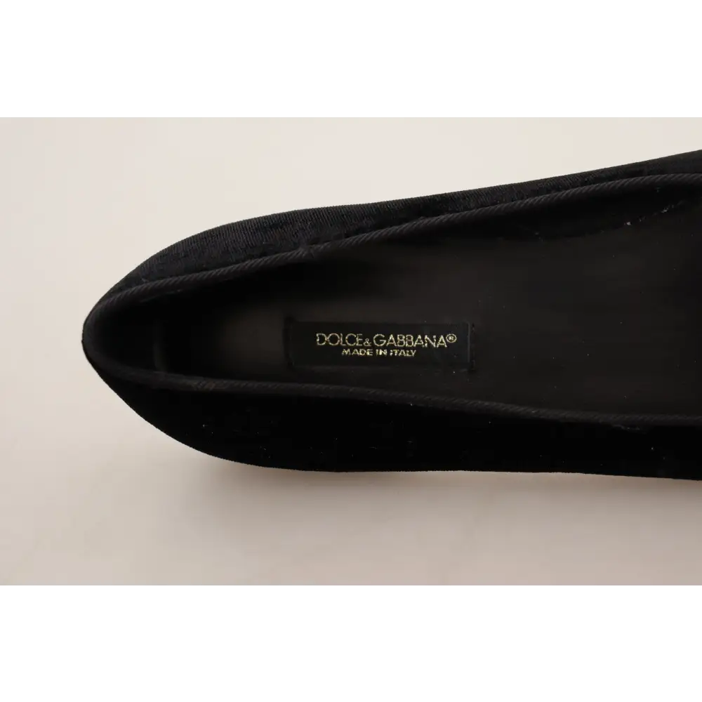 Dolce & Gabbana Schwarz DG Sacred Heart Patch Slip On flache Schuhe - EU35/US4.5