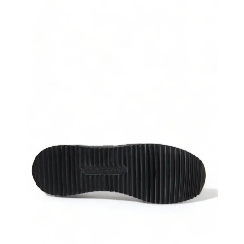 Dolce & Gabbana Schwarz Floral Spitze Leder Turnschuhe Schuhe - EU36/US5.5