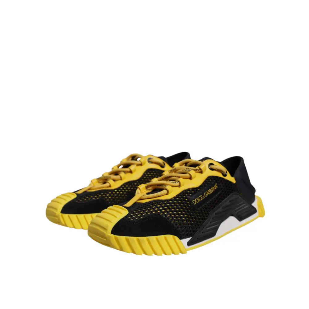 Dolce & Gabbana Schwarz Gelb Low Top NS1 Turnschuhe Schuhe