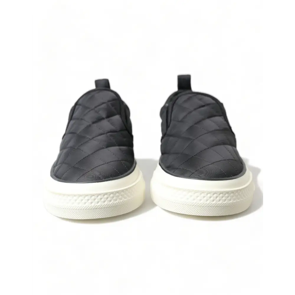 Dolce & Gabbana Schwarz gesteppt Slip On Low Top Sneakers Schuhe - EU35/US4.5