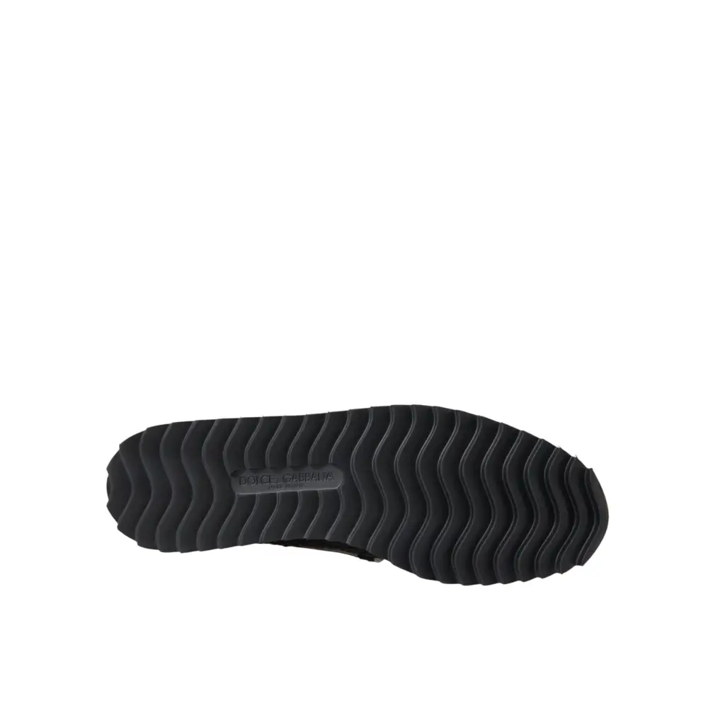 Dolce & Gabbana Schwarz gewebtes Büffelleder Herren Loafers Schuhe - EU40/US7