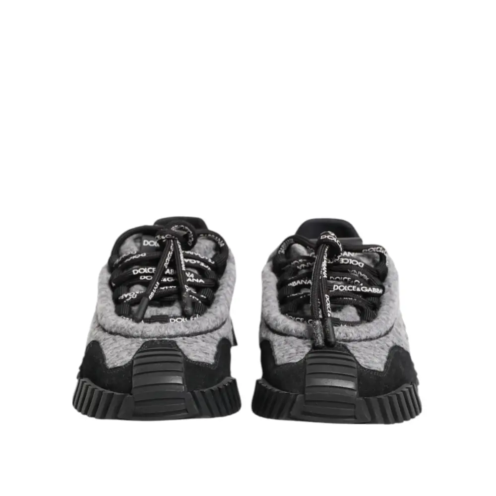 Dolce & Gabbana Schwarz Grau NS1 Low Top Turnschuhe Schuhe - EU35/US4.5