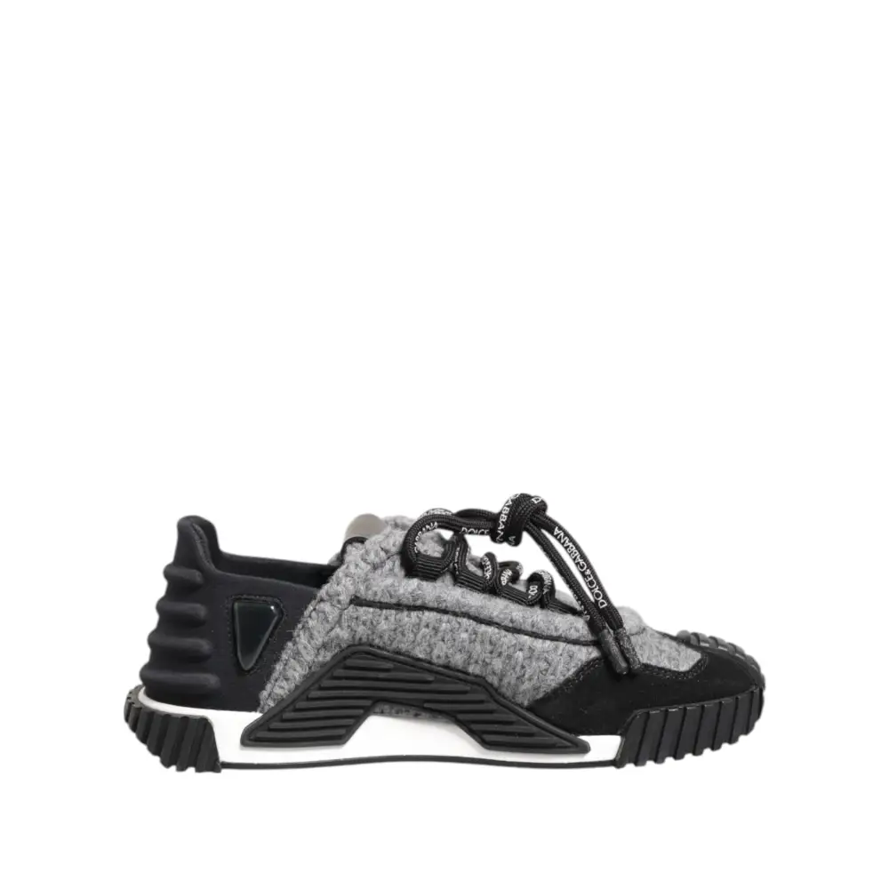 Dolce & Gabbana Schwarz Grau NS1 Low Top Turnschuhe Schuhe - EU35/US4.5