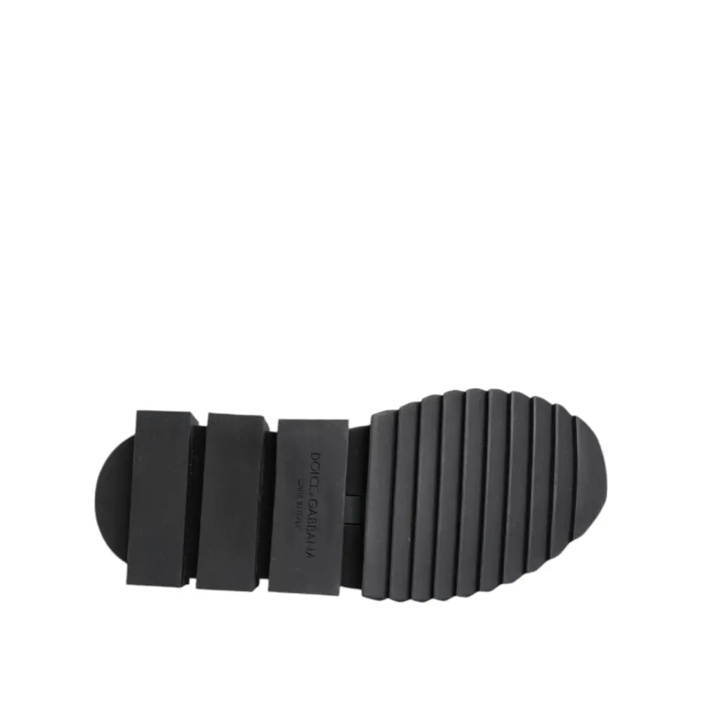 Dolce & Gabbana Schwarz Grau Slip On Sorrento Sneakers Schuhe - EU37/US6.5