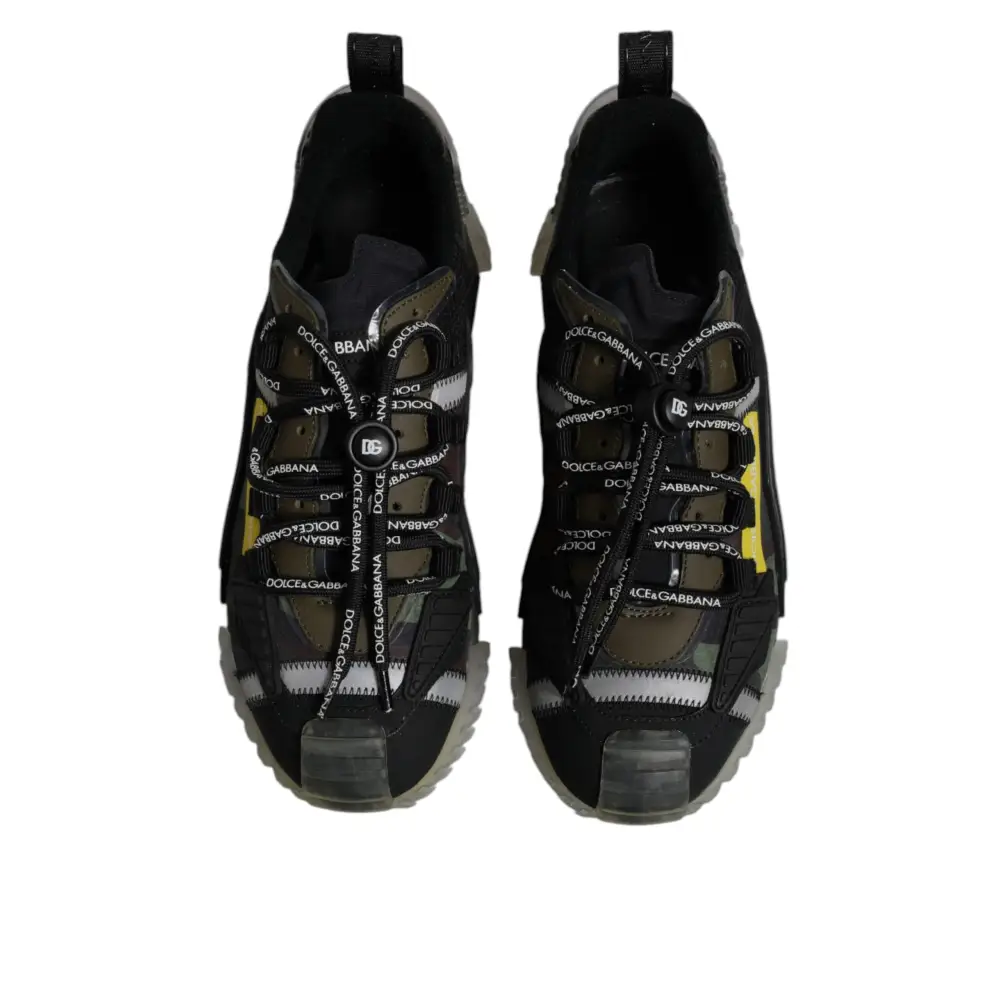 Dolce & Gabbana Schwarz Grün Camo NS1 Low Top Turnschuhe Schuhe - EU44.5/US11.5