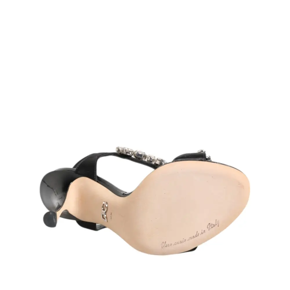 Dolce & Gabbana Schwarz Keira Crystals Heels Sandalen Schuhe