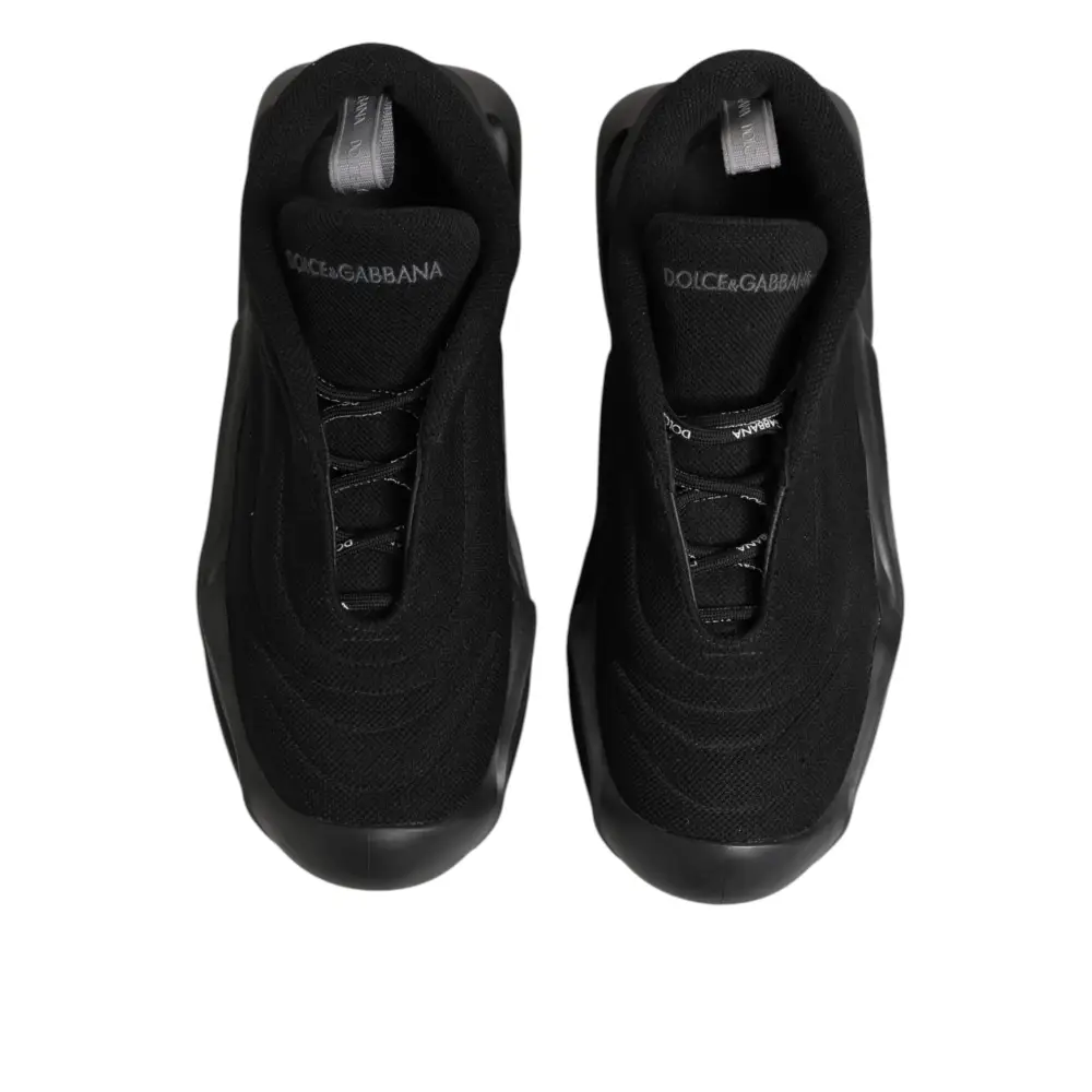 Dolce & Gabbana Schwarz Lace Up Wave Low Top Männer Sneaker Schuhe