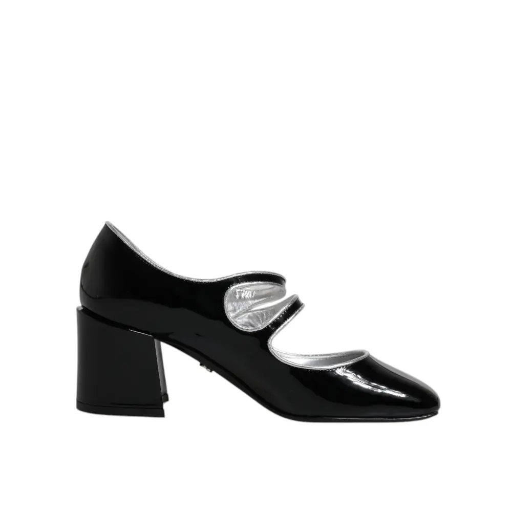 Dolce & Gabbana Schwarz Lackleder Kristall Mary Jane Pumps Schuhe - EU35/US4.5
