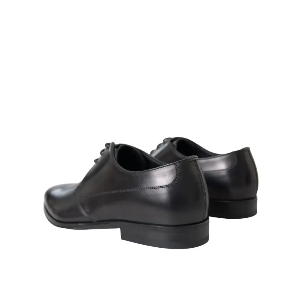Dolce & Gabbana Schwarz Leder Derby Formal Kleid Männer Schuhe