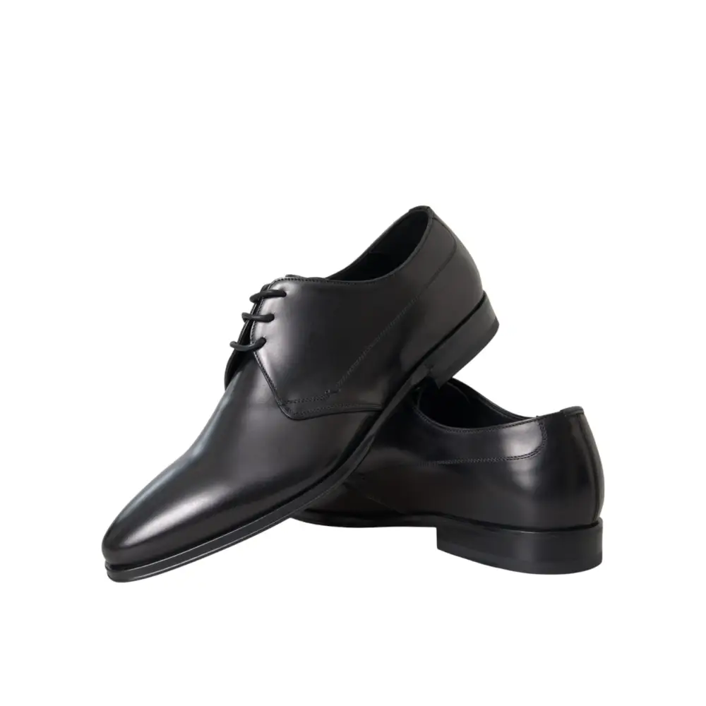Dolce & Gabbana Schwarz Leder Derby Formal Kleid Männer Schuhe