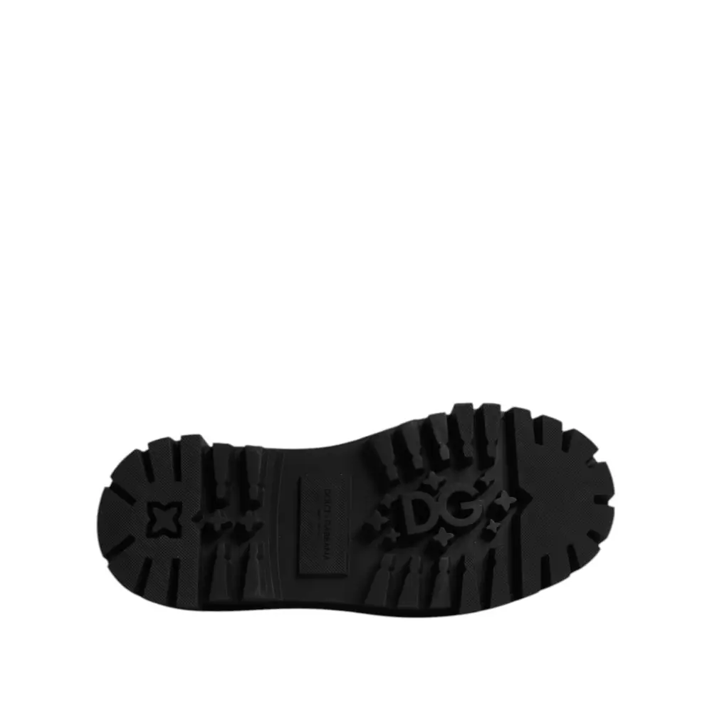 Dolce & Gabbana Schwarz Leder Lace Up Derby Männer Kleid Schuhe - EU39/US6