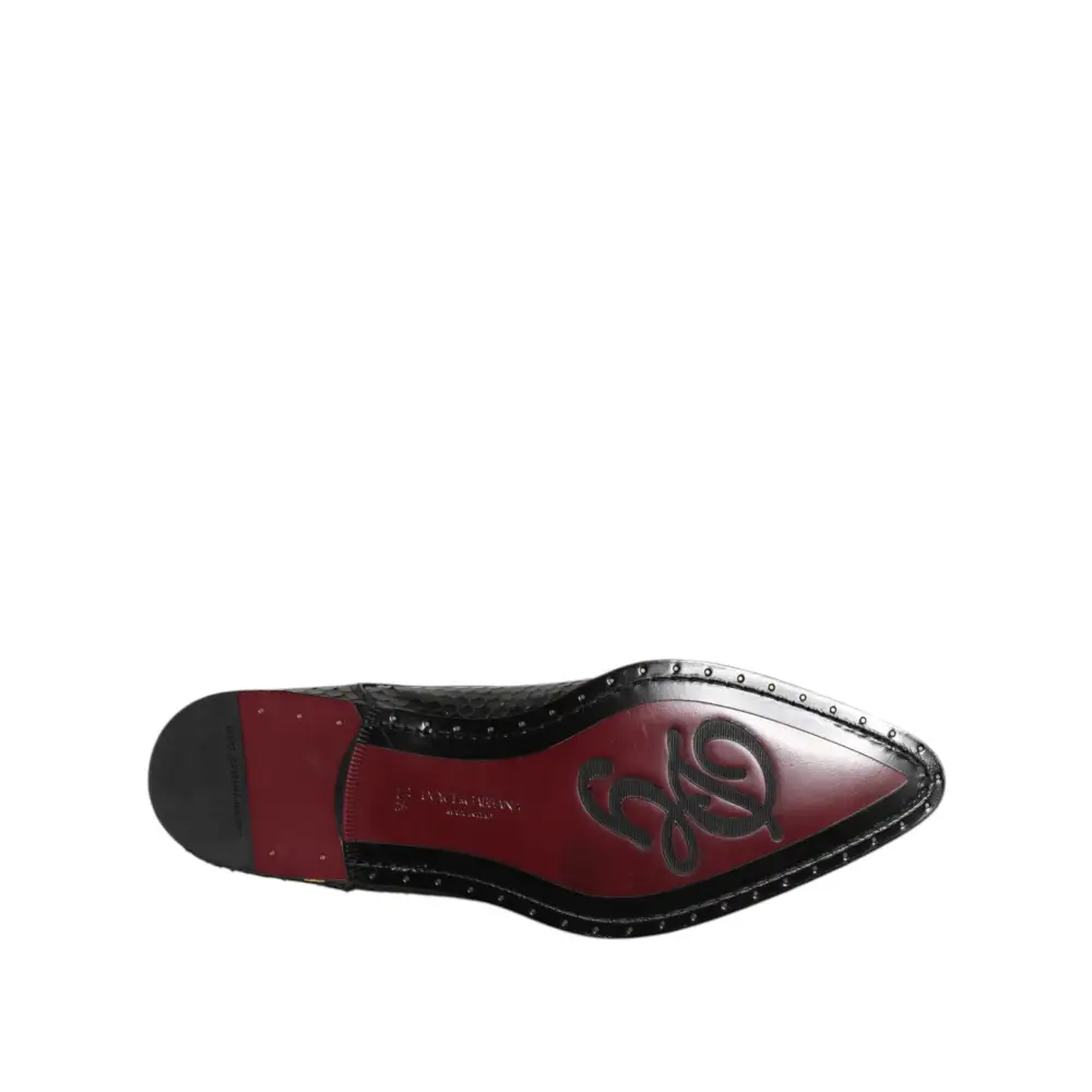 Dolce & Gabbana Schwarz Leder Lace Up Kleid Männer Derby Schuhe - EU40/US7