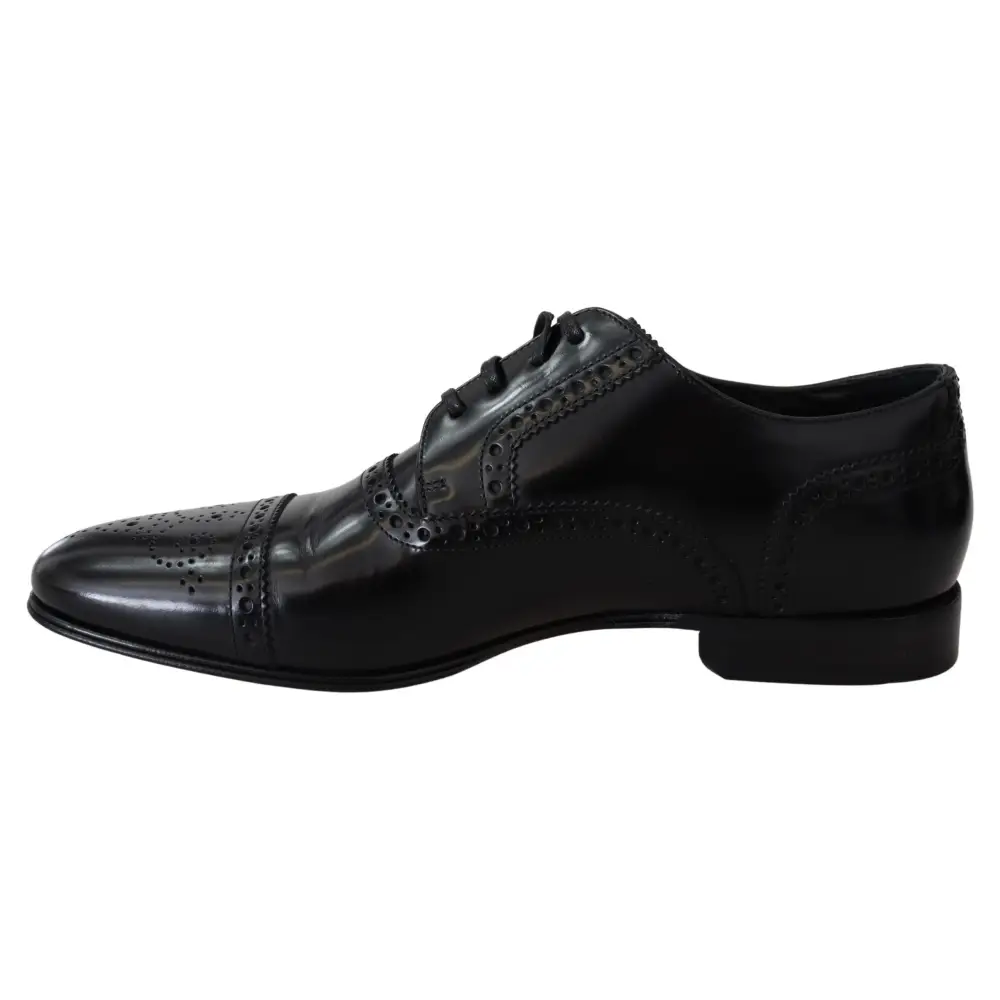 Dolce & Gabbana Schwarz Leder Männer Derby Formal Loafers Schuhe - EU39/US6