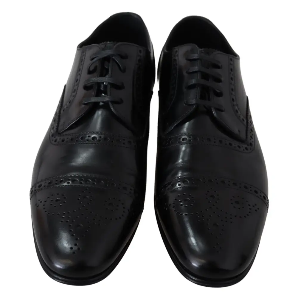 Dolce & Gabbana Schwarz Leder Männer Derby Formal Loafers Schuhe - EU39/US6