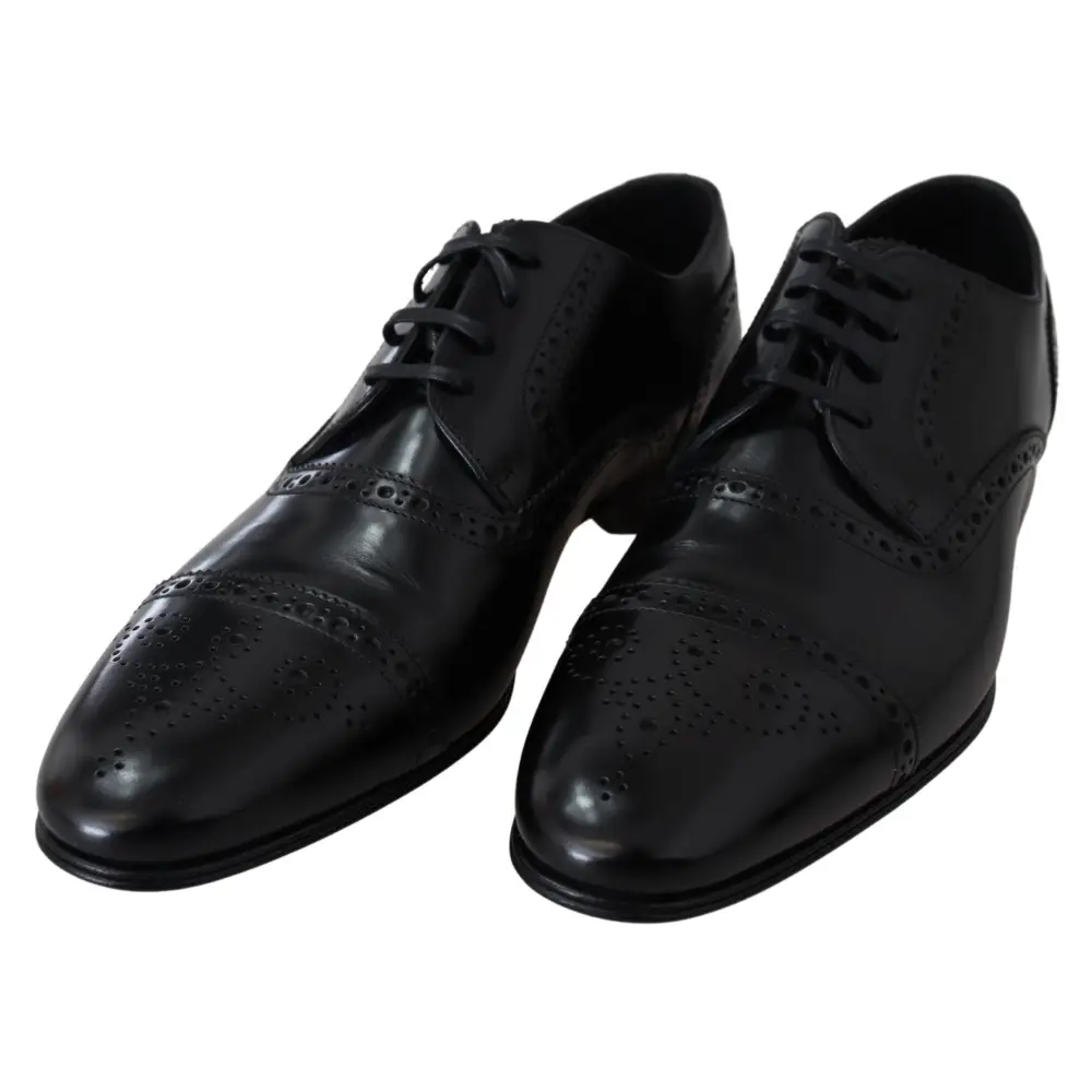 Dolce & Gabbana Schwarz Leder Männer Derby Formal Loafers Schuhe - EU39/US6