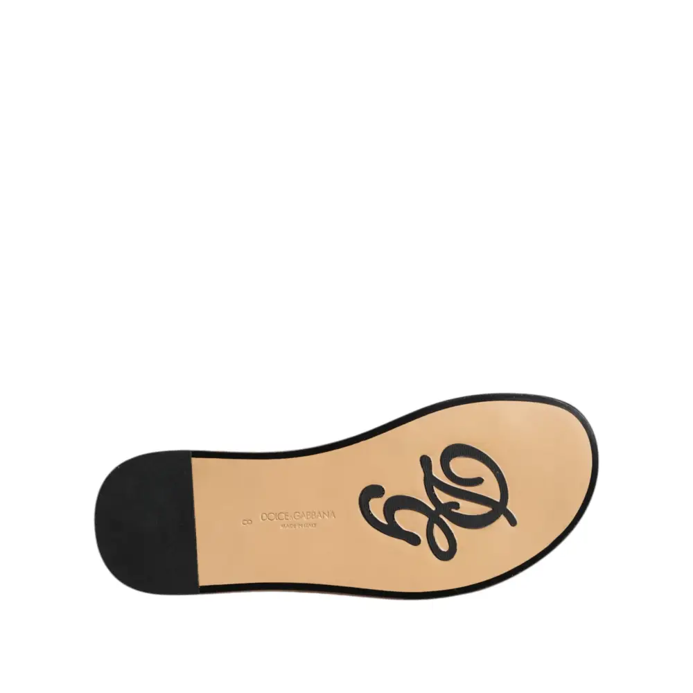 Dolce & Gabbana Schwarz Monochrome geflochtene Raffia Slides Schuhe