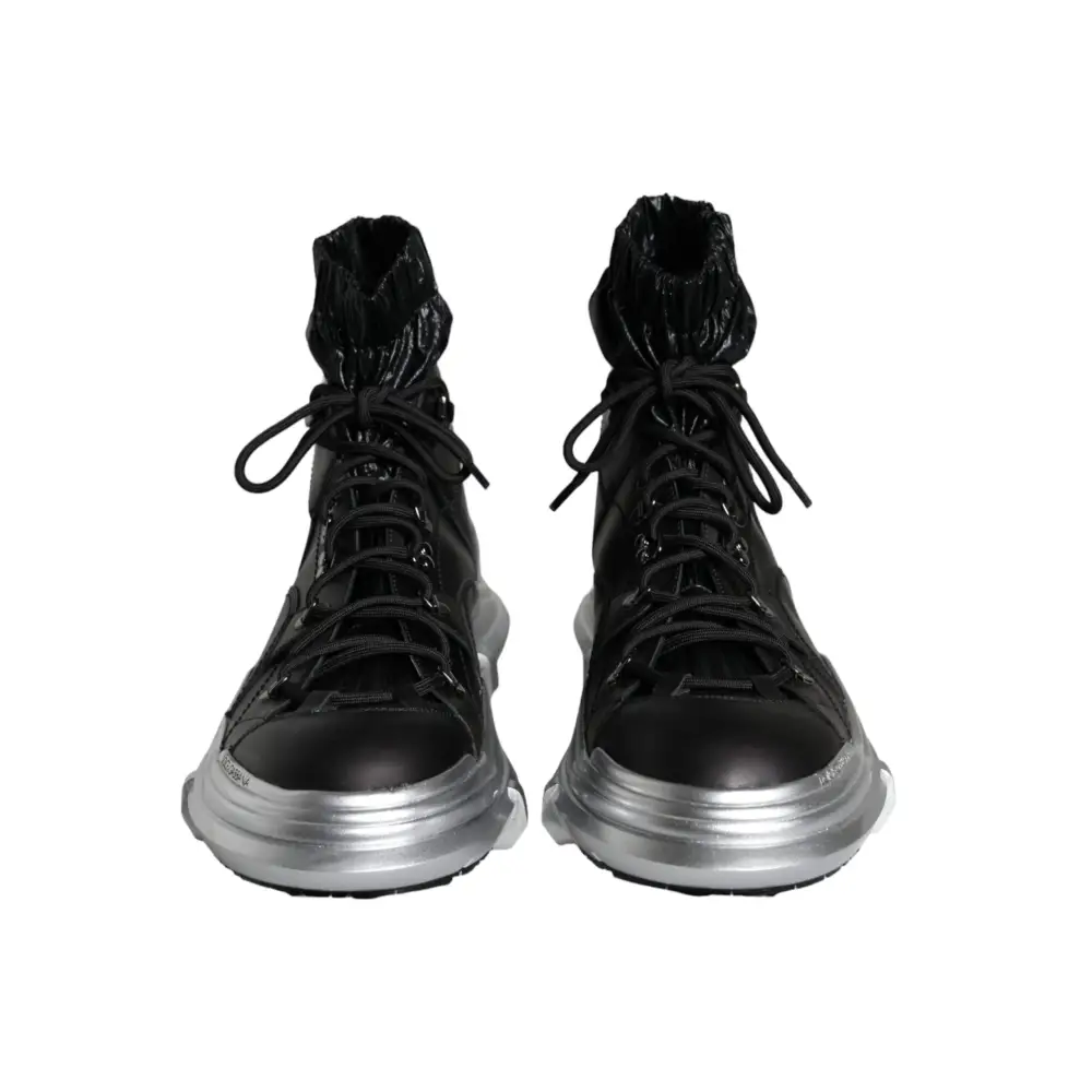 Dolce & Gabbana Schwarz Nylon Galileo High Top Turnschuhe Schuhe - EU44/US11