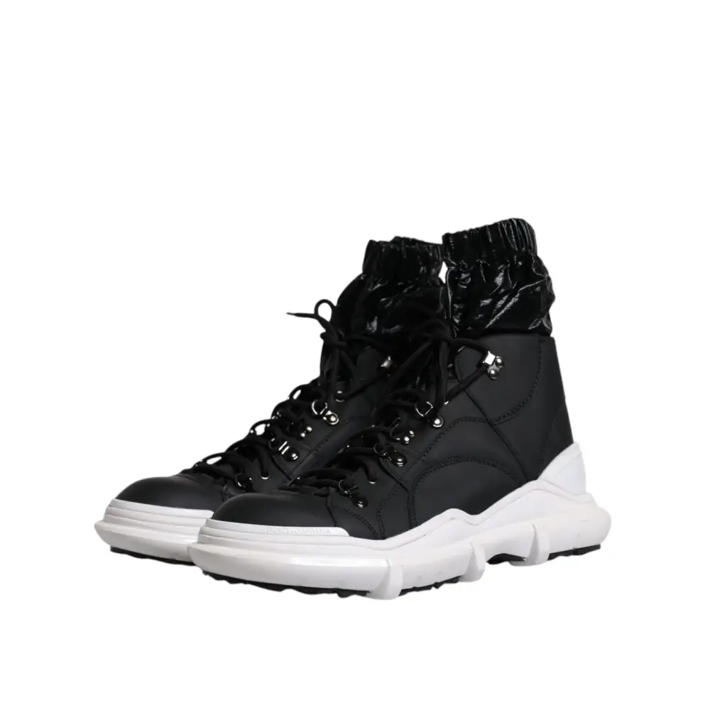 Dolce & Gabbana Schwarz Nylon Galileo High Top Turnschuhe Schuhe - EU44/US11