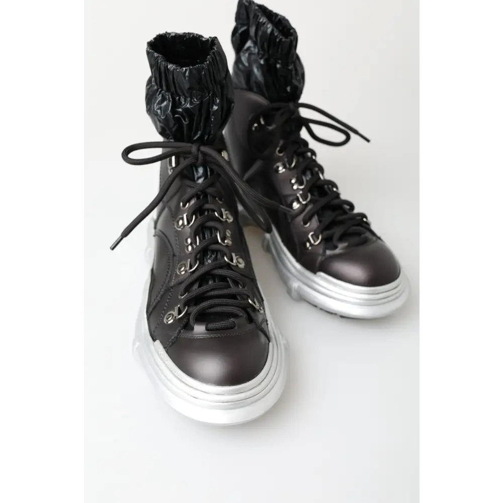 Dolce & Gabbana Schwarz Nylon Galileo High Top Turnschuhe Schuhe - EU41/US8