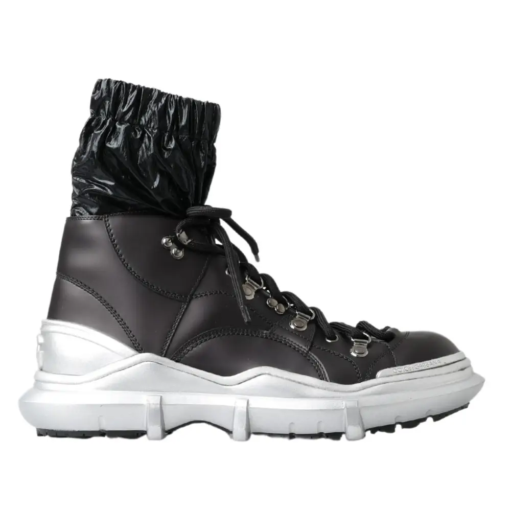 Dolce & Gabbana Schwarz Nylon Galileo High Top Turnschuhe Schuhe - EU41/US8