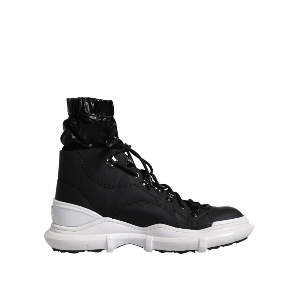 Dolce & Gabbana Schwarz Nylon Galileo High Top Turnschuhe Schuhe - EU44/US11