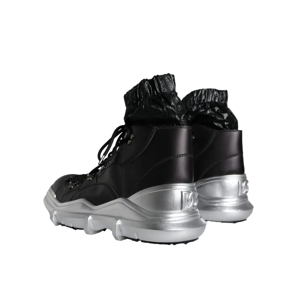 Dolce & Gabbana Schwarz Nylon Galileo High Top Turnschuhe Schuhe - EU44/US11