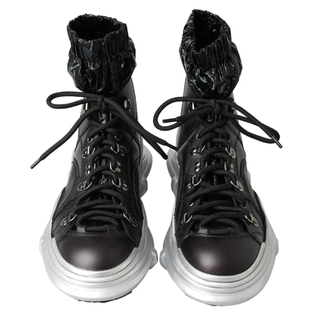 Dolce & Gabbana Schwarz Nylon Galileo High Top Turnschuhe Schuhe - EU41/US8