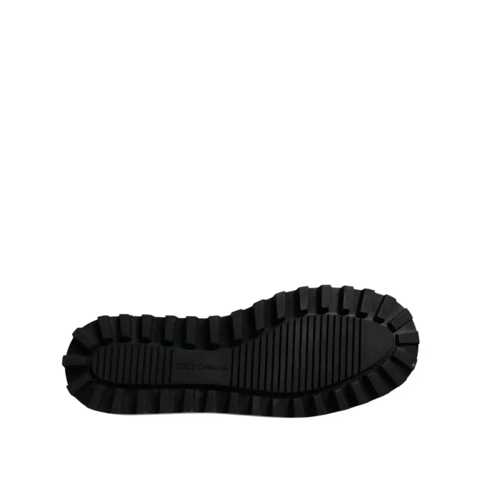 Dolce & Gabbana Schwarz Nylon gesteppt Logo Patch Sandalen Rutschen Schuhe - EU44/US11