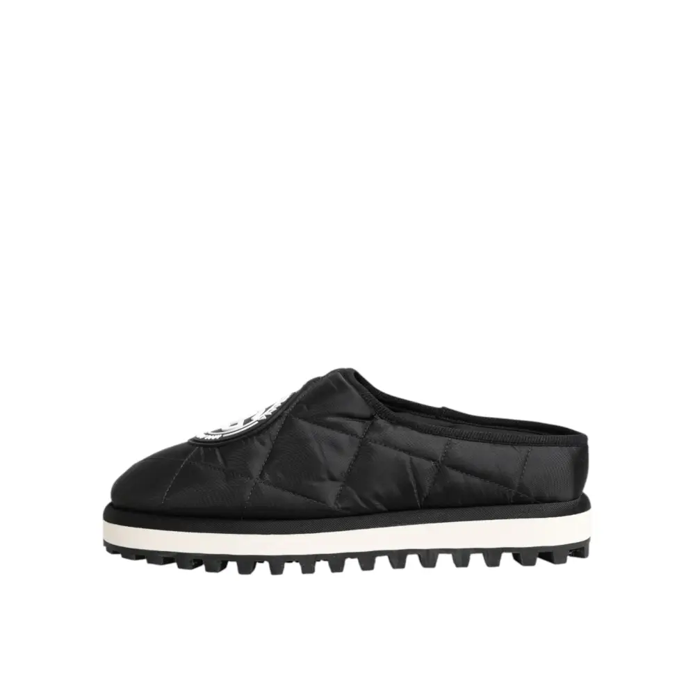 Dolce & Gabbana Schwarz Nylon Low Top Slip On Sneaker Schuhe - EU43/US10