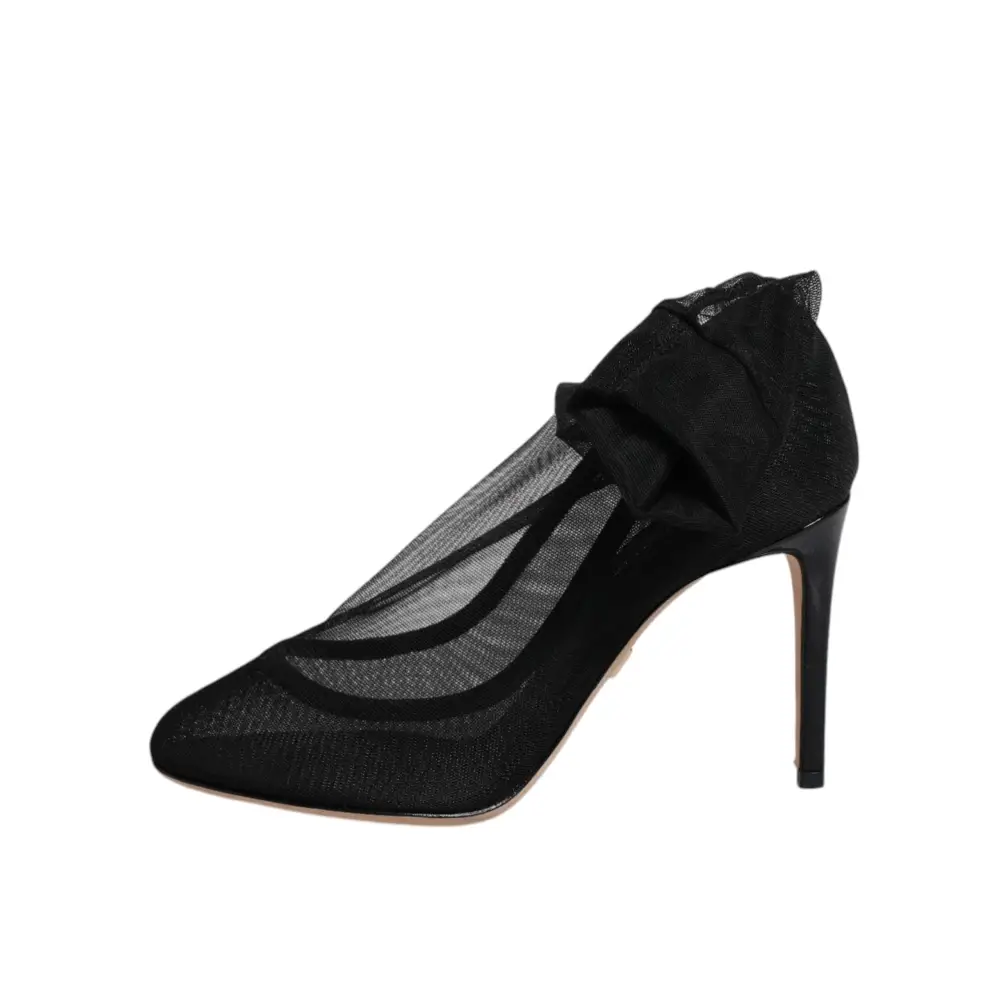 Dolce & Gabbana Schwarz Nylon Mesh Socke Stil Stiefel Schuhe