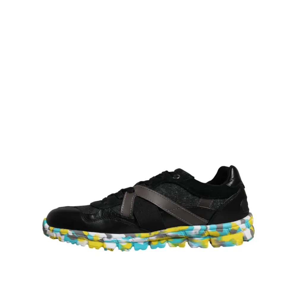 Dolce & Gabbana Schwarz Polyester Low Top Männer Turnschuhe Schuhe - EU41.5/US8.5