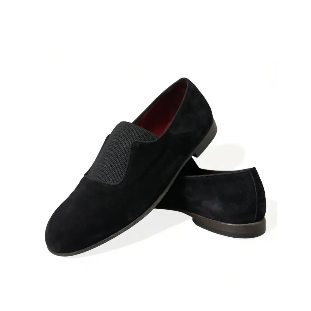 Dolce & Gabbana Schwarz RUNWAY Velour AMALFI Loafers Schuhe - EU41/US8