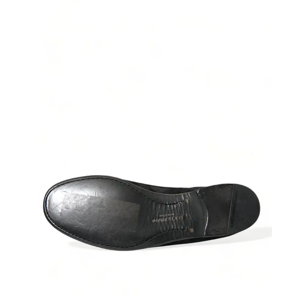 Dolce & Gabbana Schwarz RUNWAY Velour AMALFI Loafers Schuhe - EU41/US8