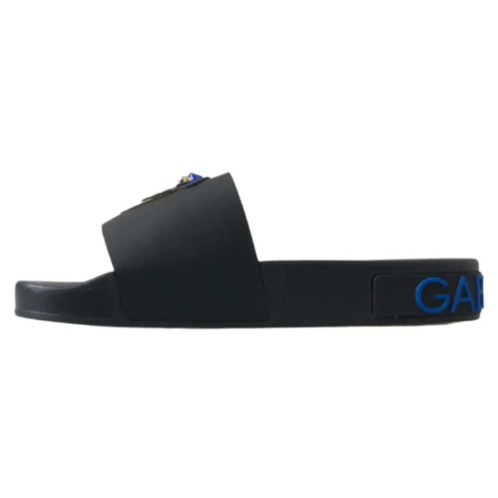 Dolce & Gabbana Schwarz Rutschen Sandalen Strand Saint Barth Schuhe