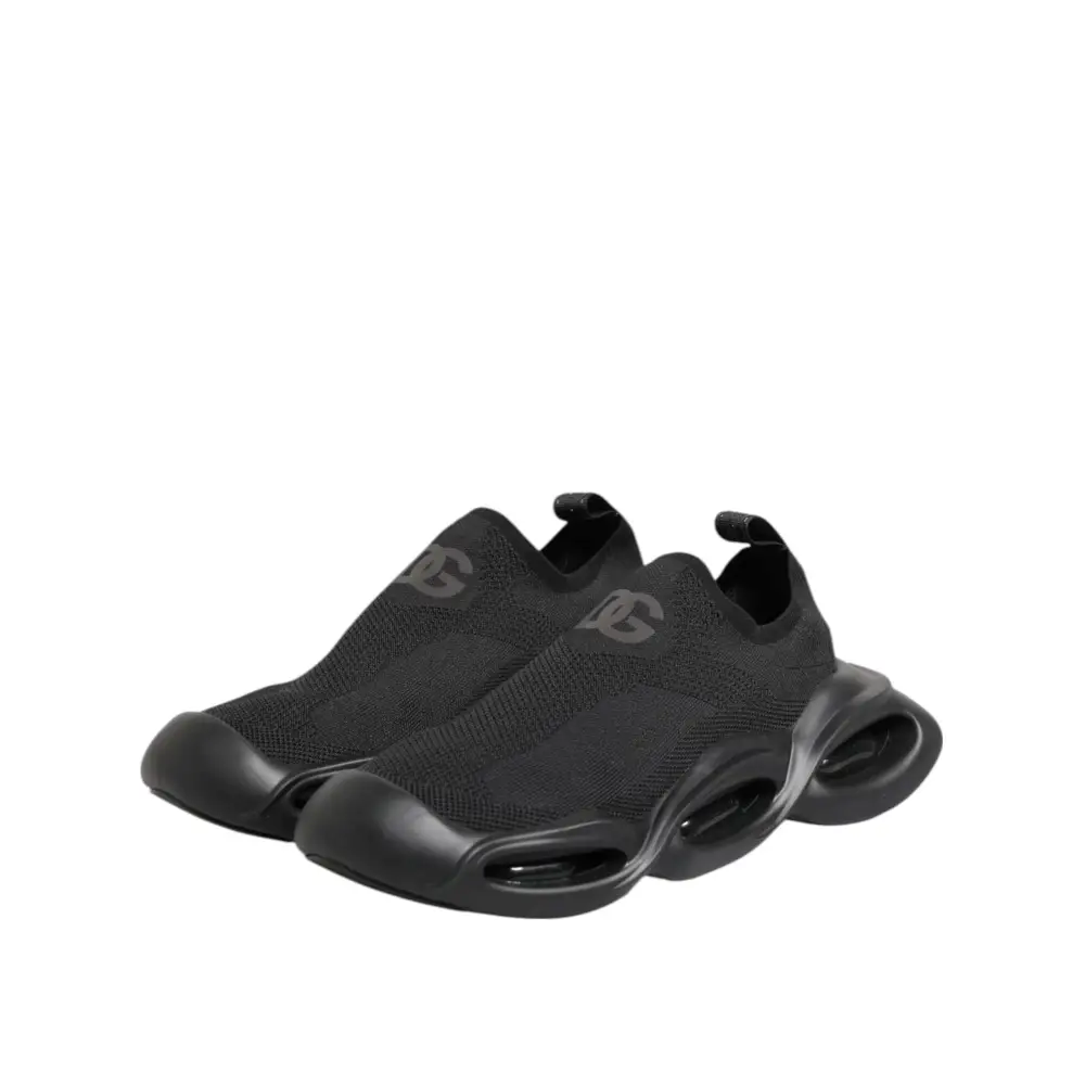 Dolce & Gabbana Schwarz Slip On Wave Low Top Männer Sneaker Schuhe - EU43/US10