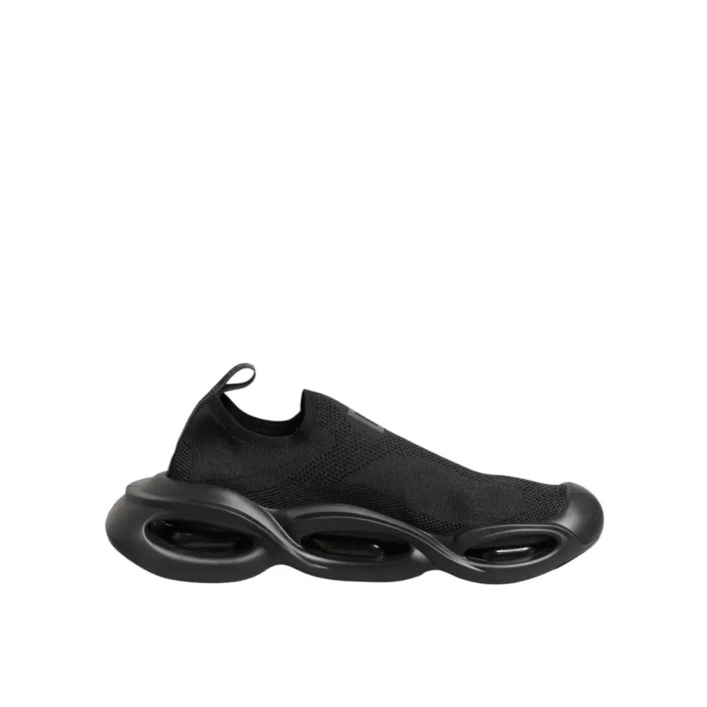 Dolce & Gabbana Schwarz Slip On Wave Low Top Männer Sneaker Schuhe - EU43/US10