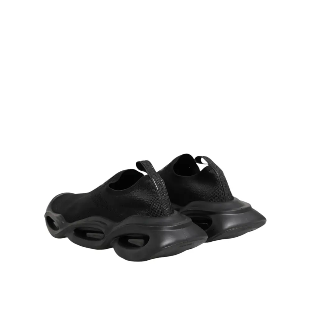 Dolce & Gabbana Schwarz Slip On Wave Low Top Männer Sneaker Schuhe - EU43/US10