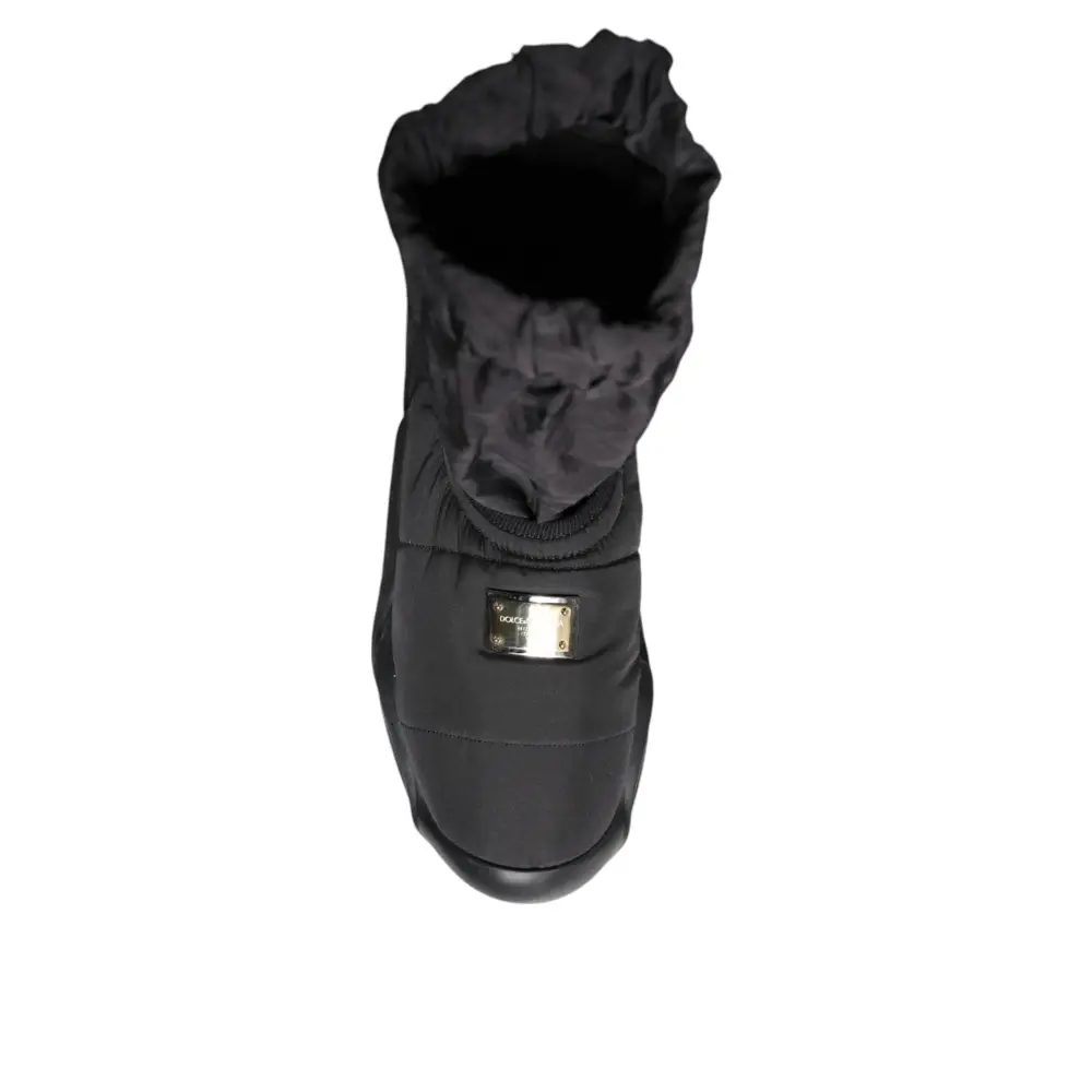 Dolce & Gabbana Schwarz Slip On Wave Socken Turnschuhe Schuhe - EU39/US8.5