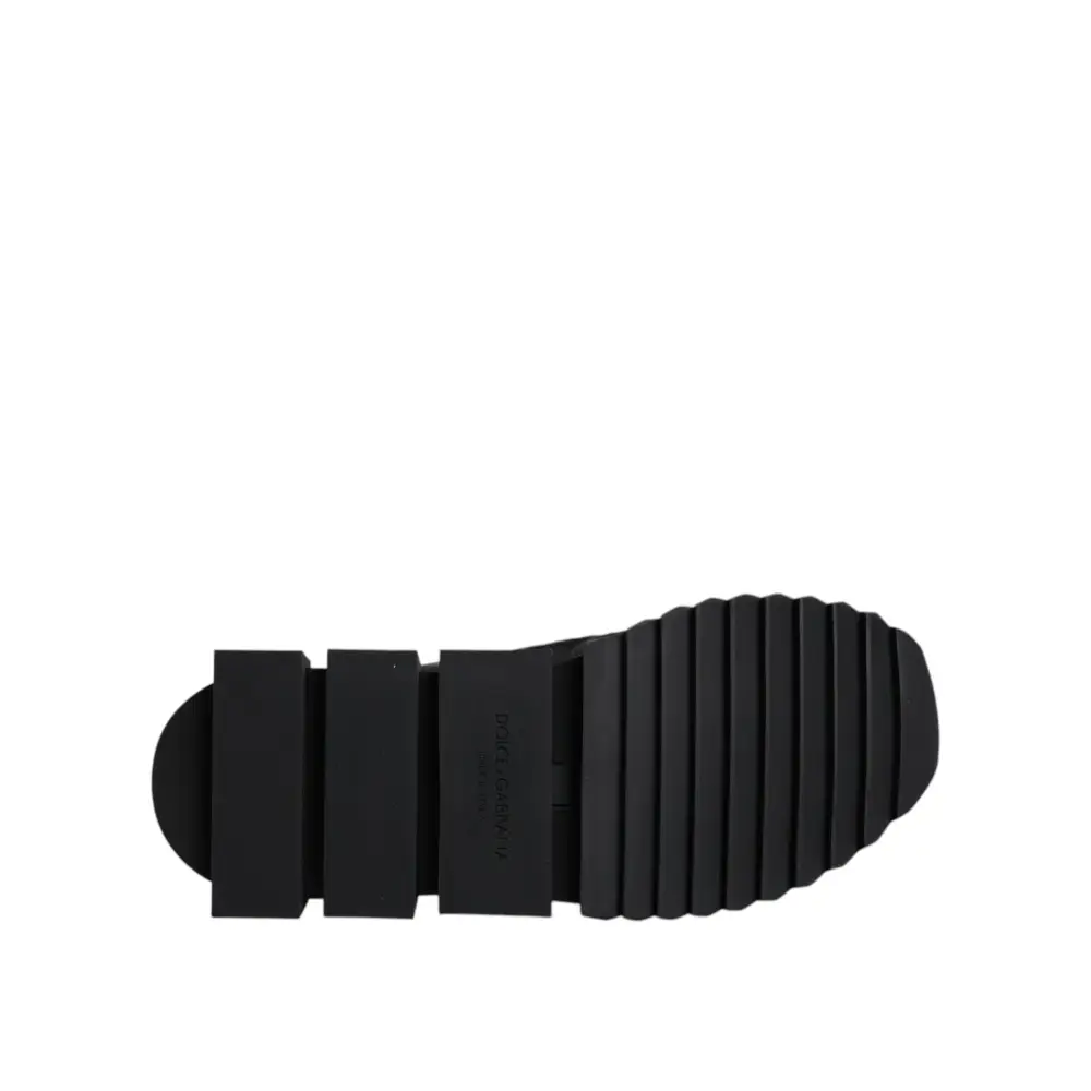 Dolce & Gabbana Schwarz Sorrento Logo Männer Turnschuhe Socken Schuhe - EU42/US9