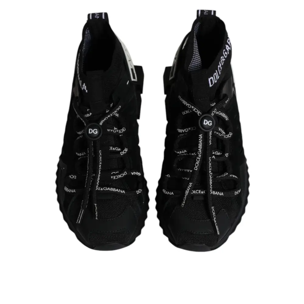 Dolce & Gabbana Schwarz Sorrento Socken Logo Turnschuhe Schuhe - EU36/US6