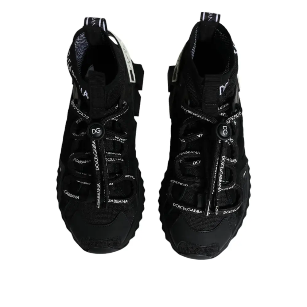 Dolce & Gabbana Schwarz Sorrento Socken Logo Turnschuhe Schuhe - EU36.5/US6